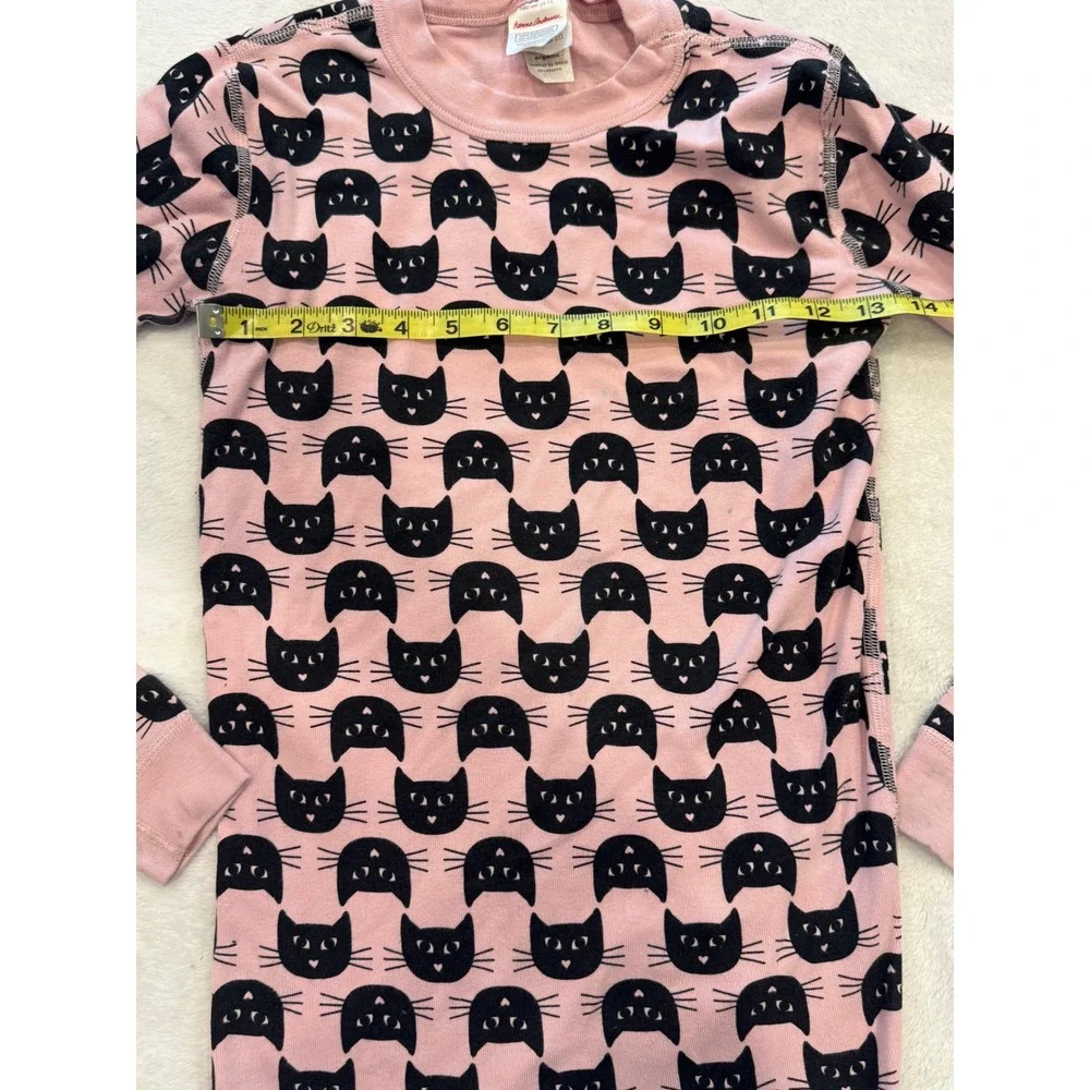 Hanna Andersson Pink Black Cat Face Organic Cotton‎ Pajama Top Kids 160 US 14